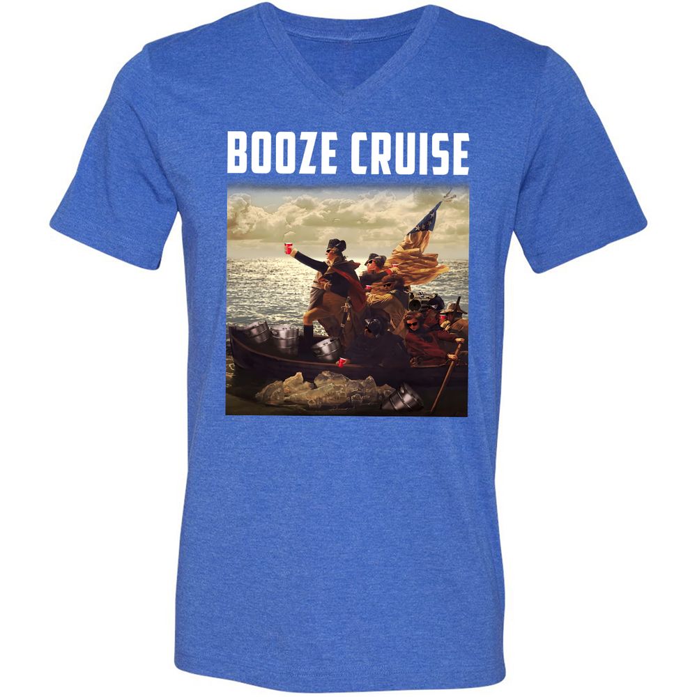 Unisex V-Neck T-Shirt - UNUFGRZX - Heather True Royal - 14