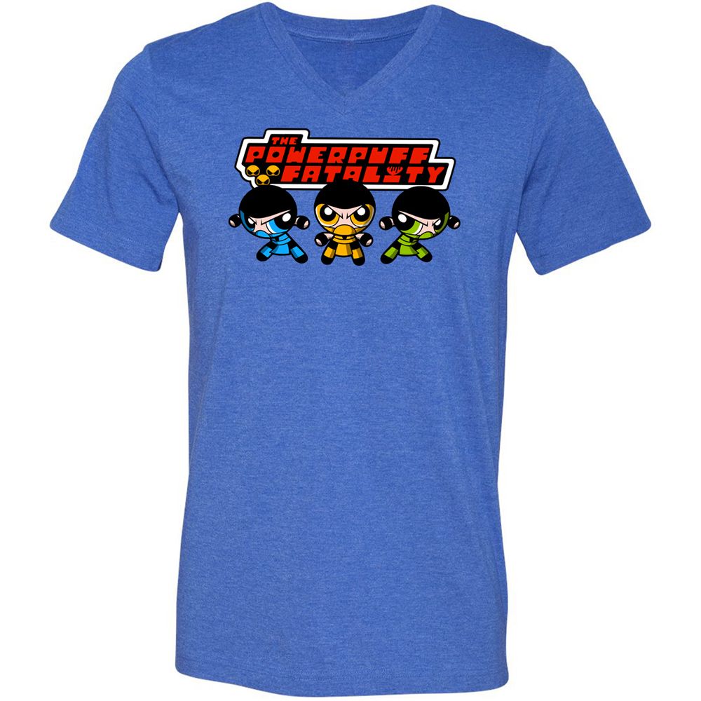 Unisex V-Neck T-Shirt - 3XM66BWP - Heather True Royal - 14