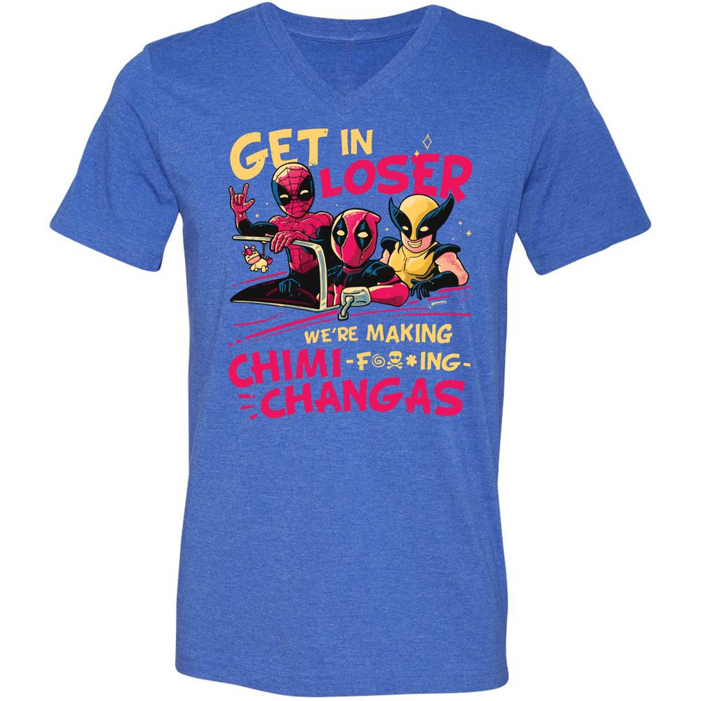 Unisex V-Neck T-Shirt - HZDP4XAA - Heather True Royal - 14