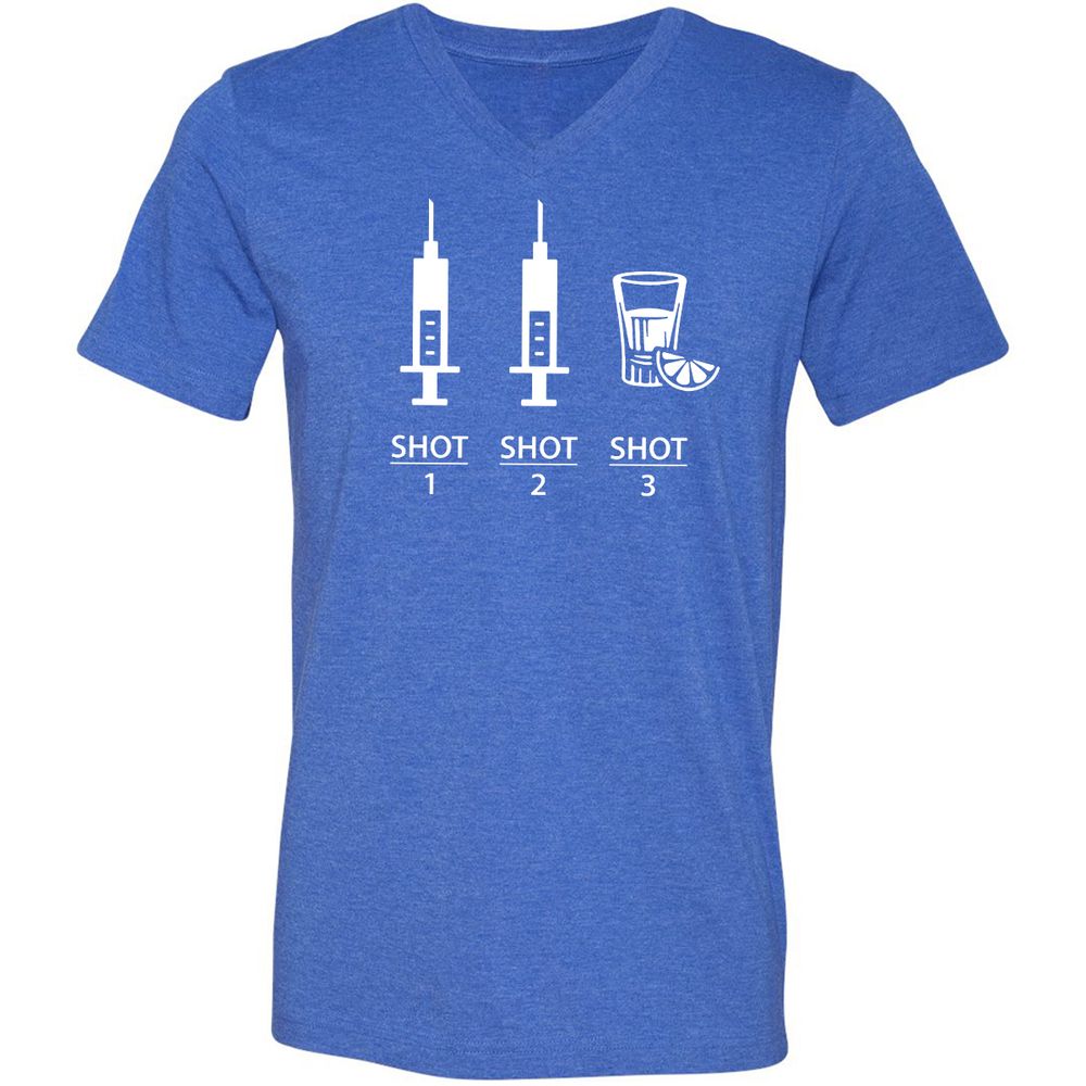 Unisex V-Neck T-Shirt - XXT8JSPJ - Heather True Royal - 14