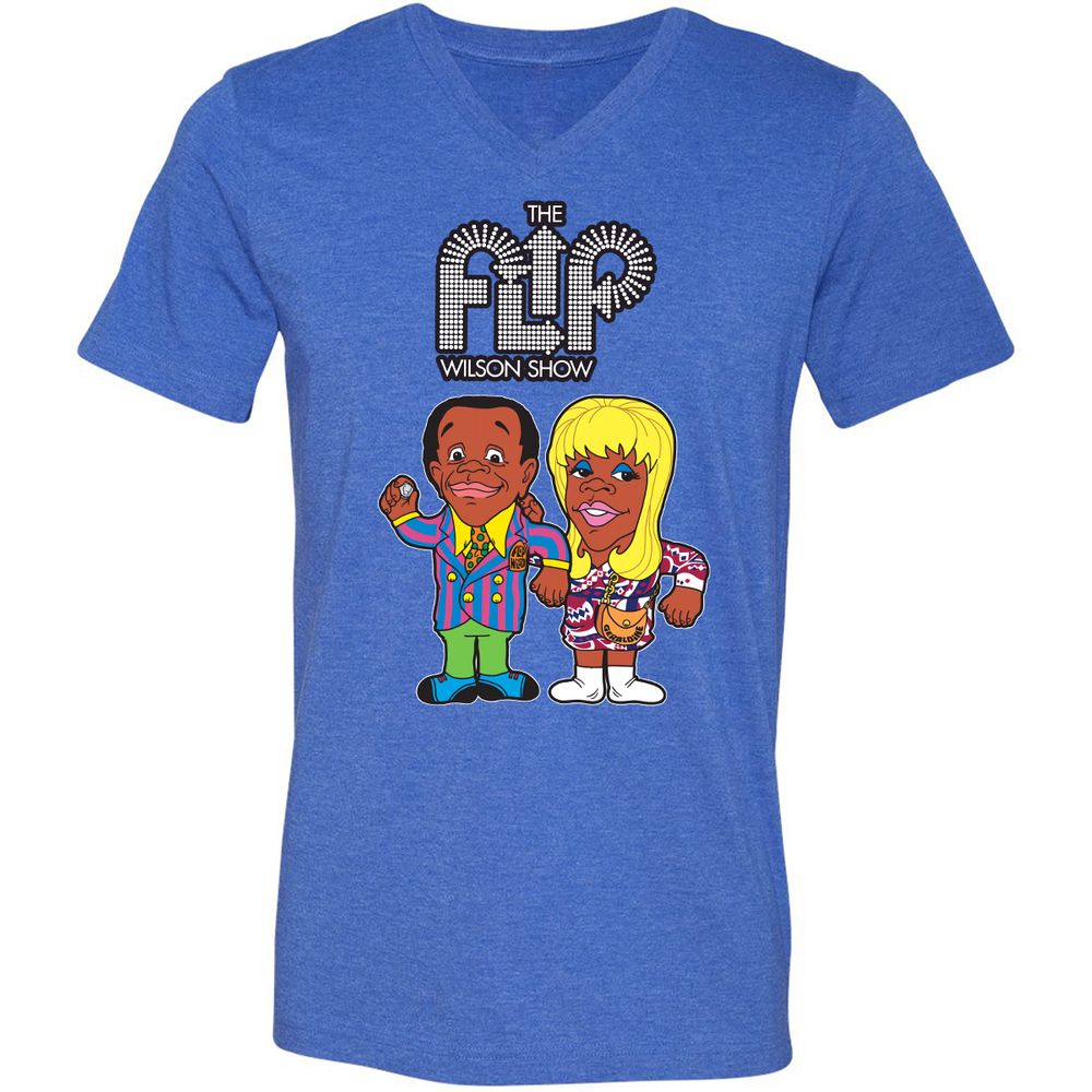 Unisex V-Neck T-Shirt - 7UZ1ZEGW - Heather True Royal - 14