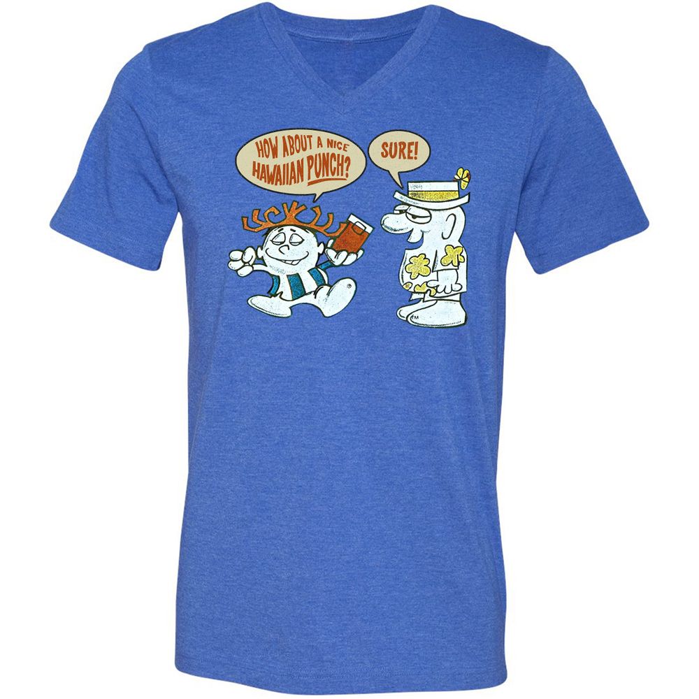 Unisex V-Neck T-Shirt - 1EMZ4HRK - Heather True Royal - 14