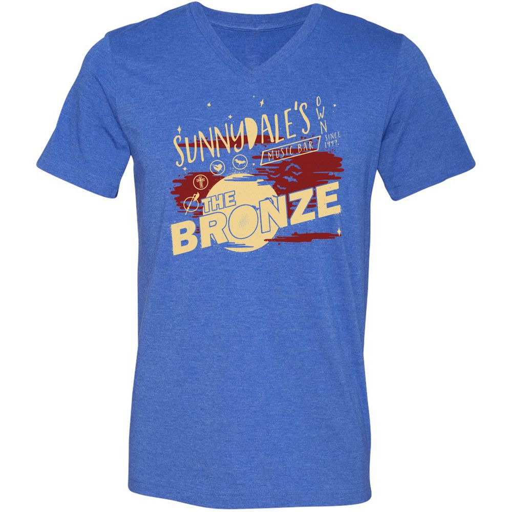 Unisex V-Neck T-Shirt - UAY6KK36 - Heather True Royal - 14