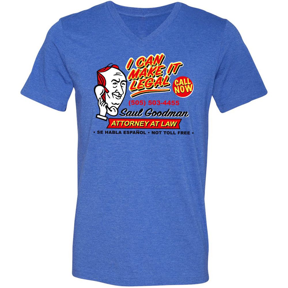 Unisex V-Neck T-Shirt - L4TVXSWK - Heather True Royal - 14