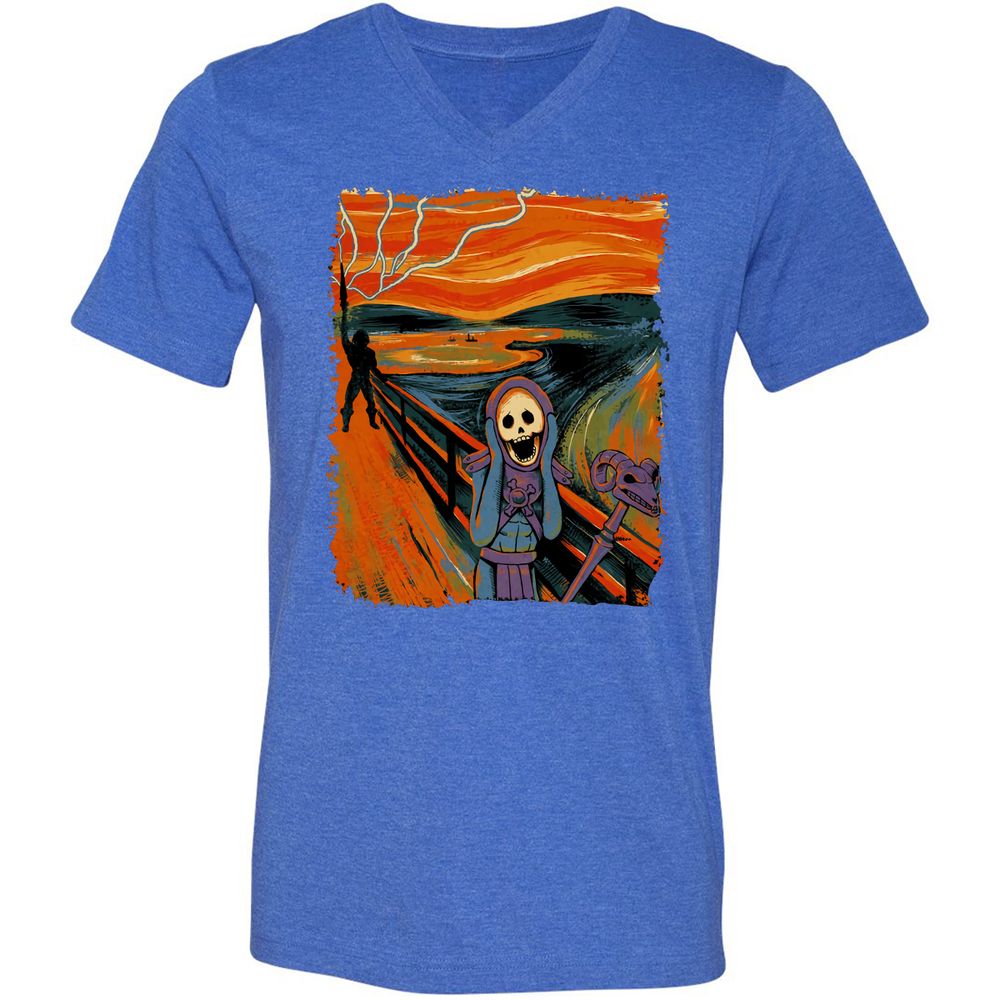 Unisex V-Neck T-Shirt - M87G3SAJ - Heather True Royal - 14