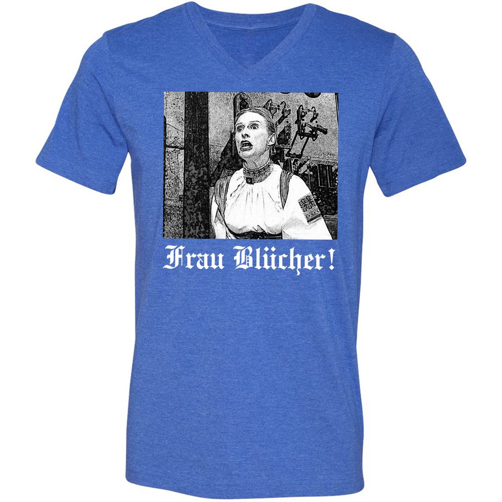 Unisex V-Neck T-Shirt - HQ9KY4Y8 - Heather True Royal - 14