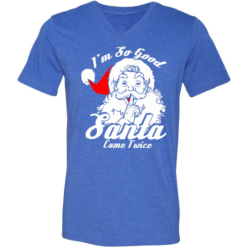 Unisex V-Neck T-Shirt - FV1PBM8E - Heather True Royal - 14