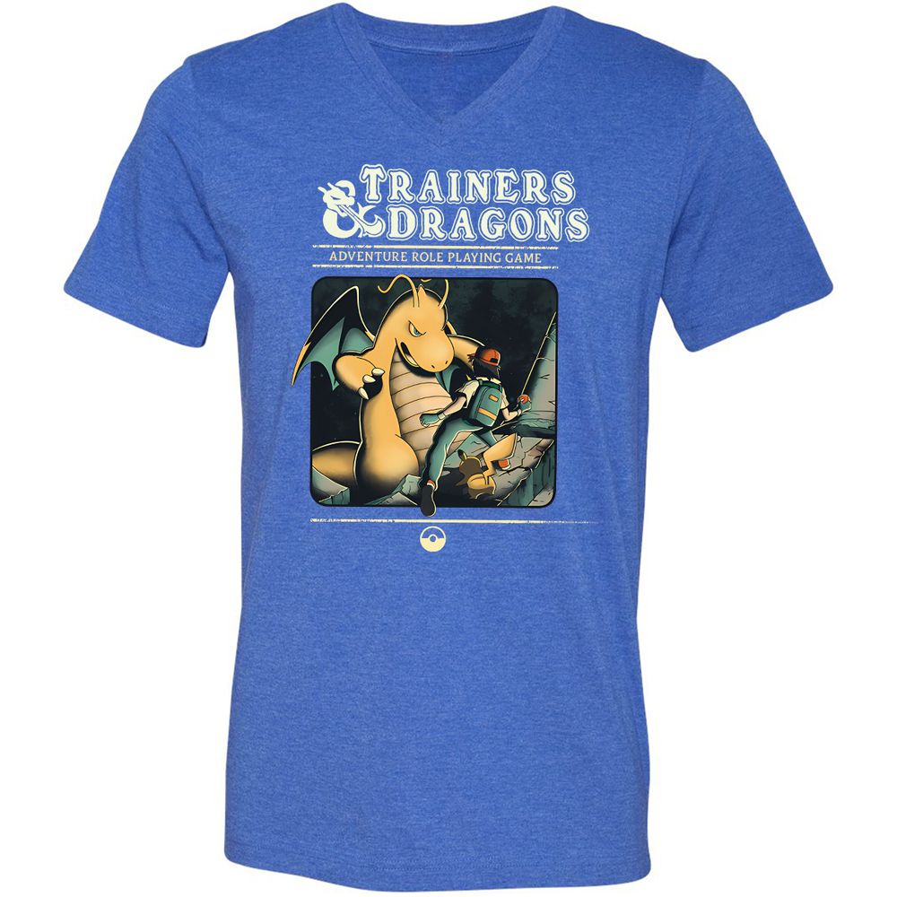 Unisex V-Neck T-Shirt - VHWZBAR7 - Heather True Royal - 14