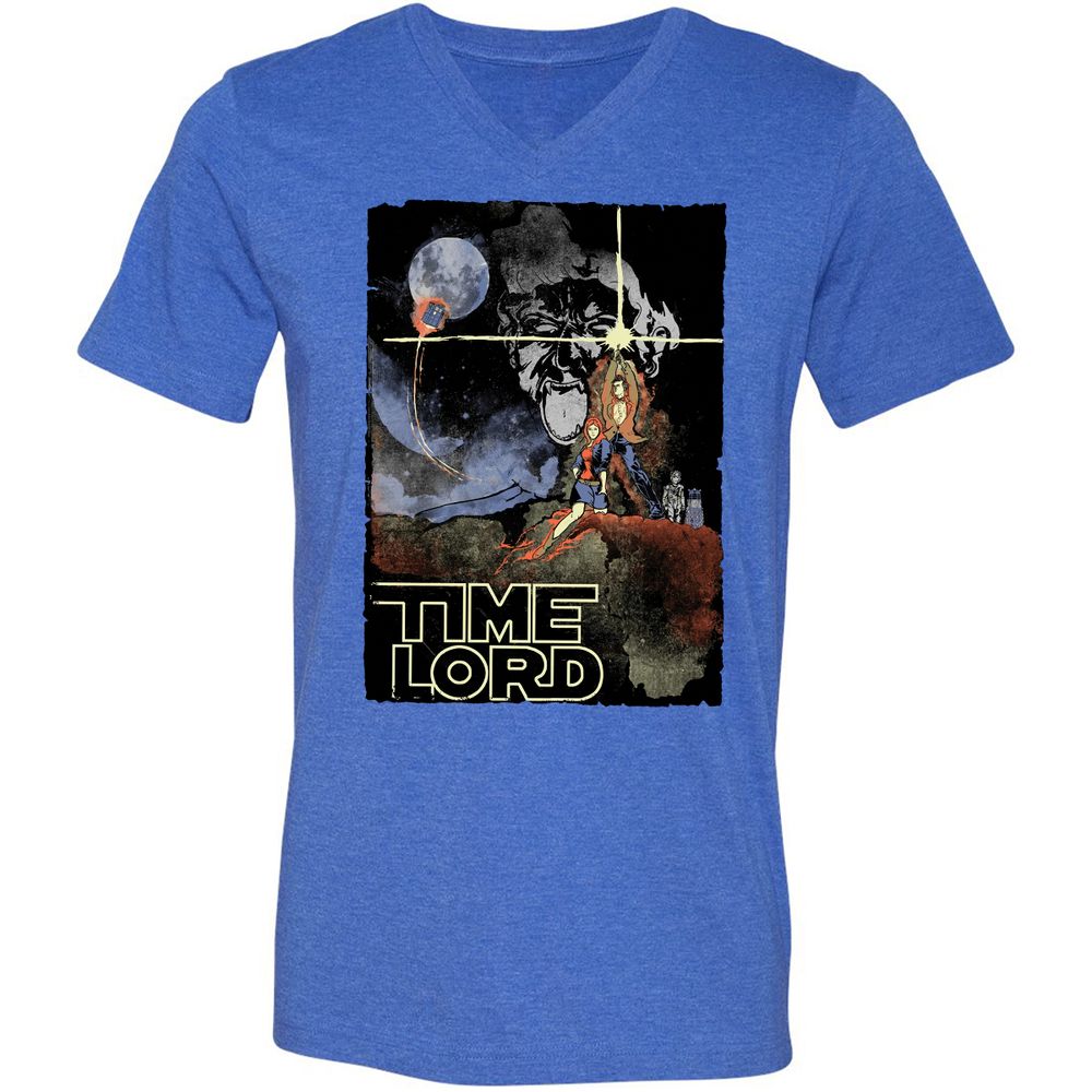 Unisex V-Neck T-Shirt - YR427ZBU - Heather True Royal - 14