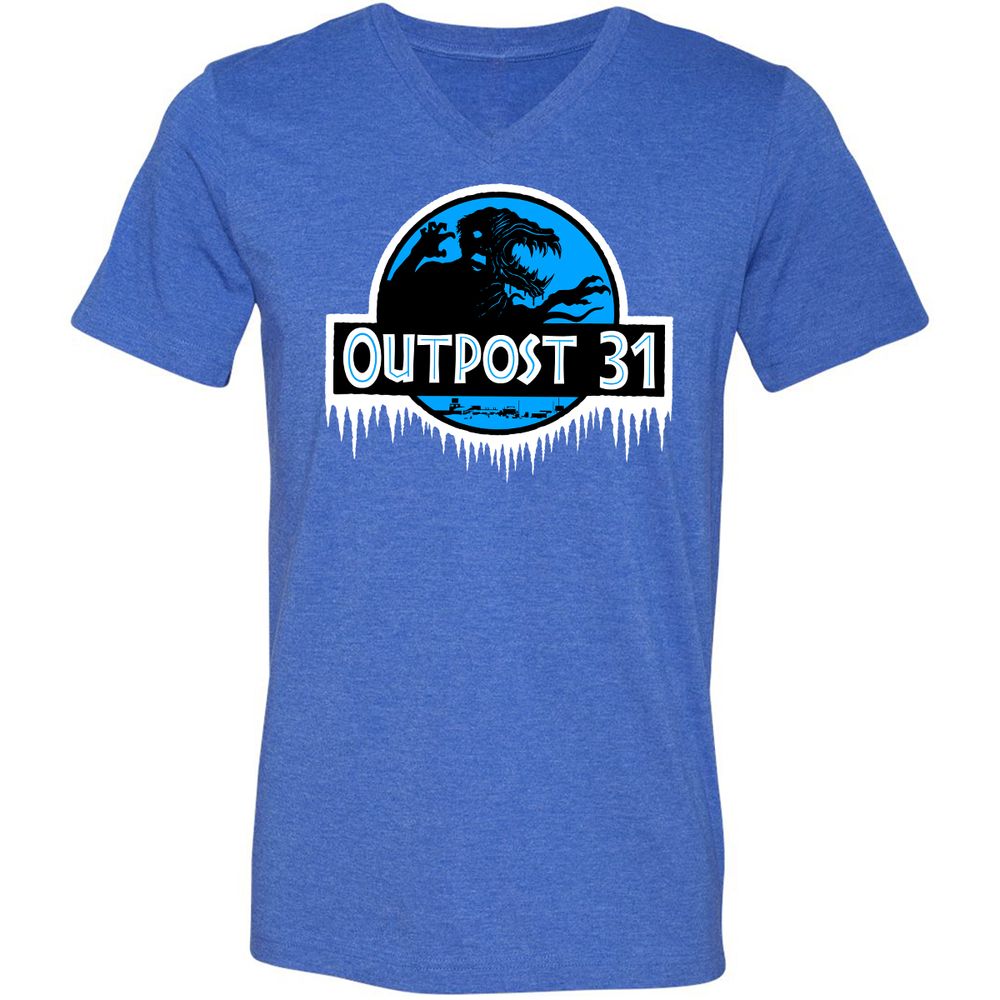 Unisex V-Neck T-Shirt - 42CAFQHZ - Heather True Royal - 14