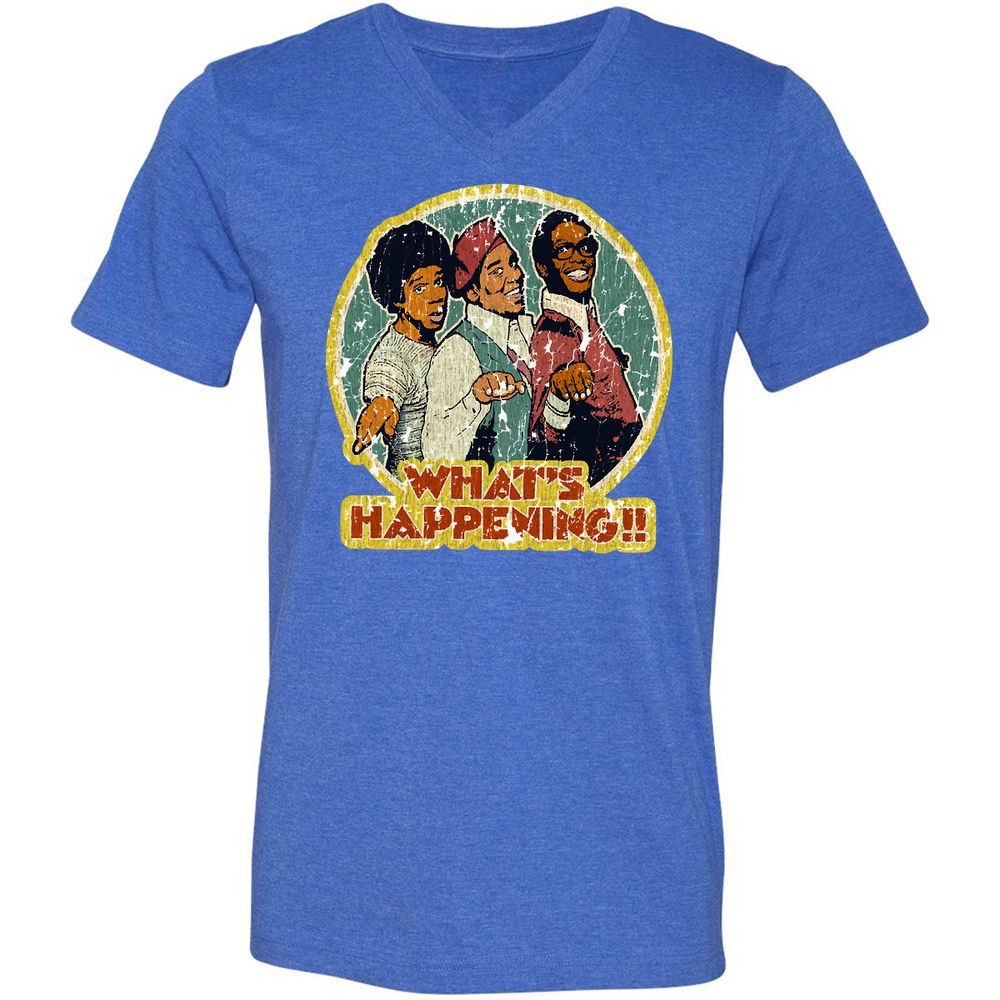 Unisex V-Neck T-Shirt - W7U9CAV2 - Heather True Royal - 14
