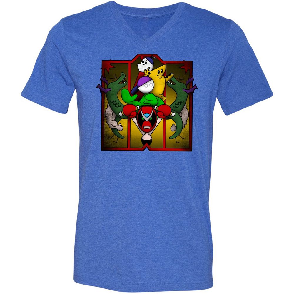 Unisex V-Neck T-Shirt - BMNHNG8F - Heather True Royal - 14