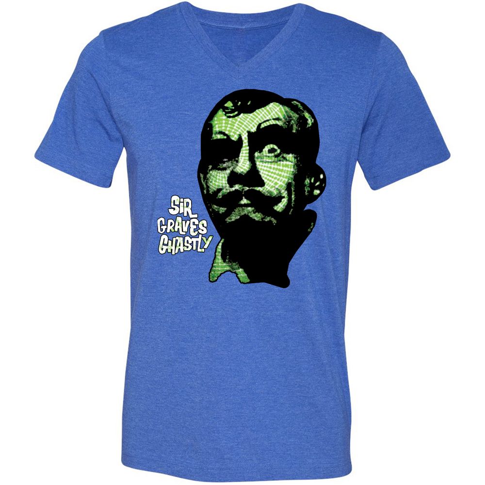 Unisex V-Neck T-Shirt - QP12M7GW - Heather True Royal - 14