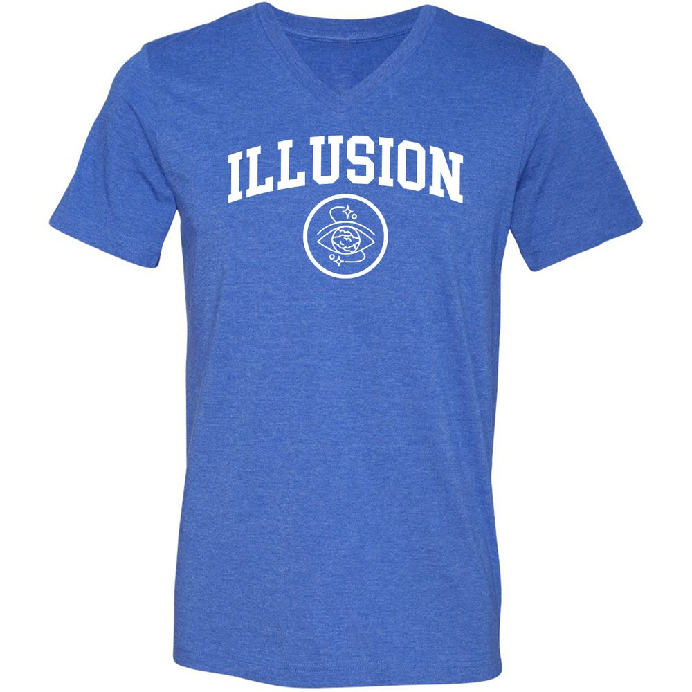 Unisex V-Neck T-Shirt - LVLZUA9Q - Heather True Royal - 14