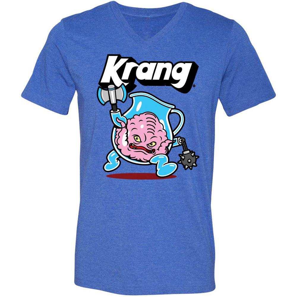 Unisex V-Neck T-Shirt - 8E6ZC95S - Heather True Royal - 14