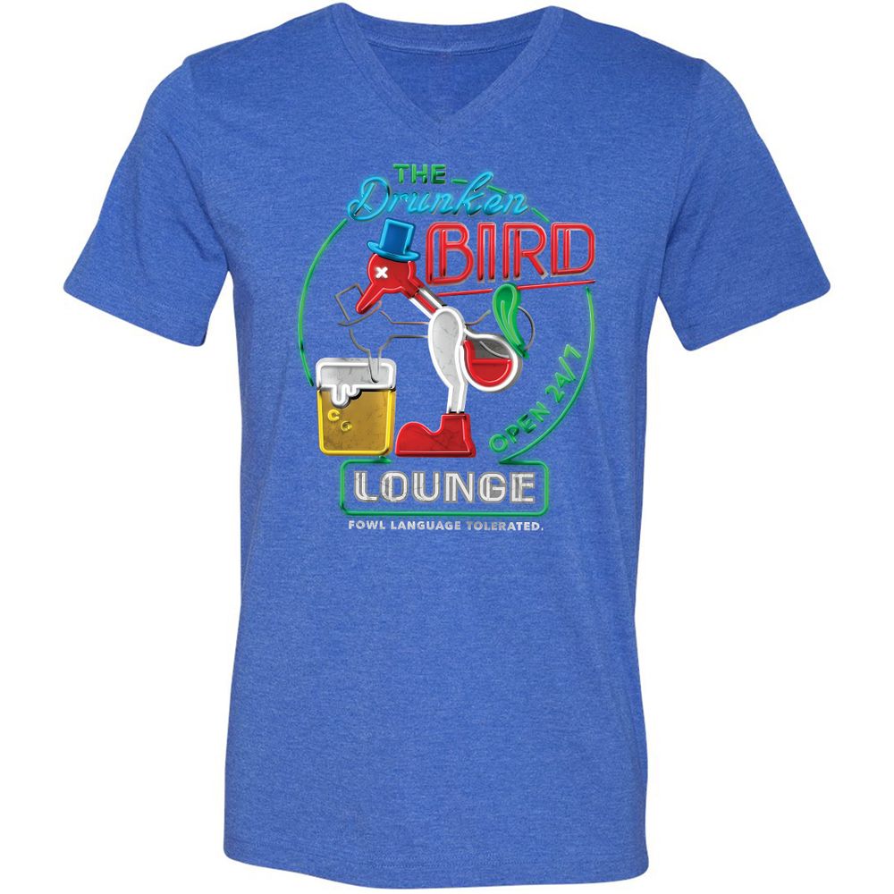 Unisex V-Neck T-Shirt - 7BZXF5NS - Heather True Royal - 14