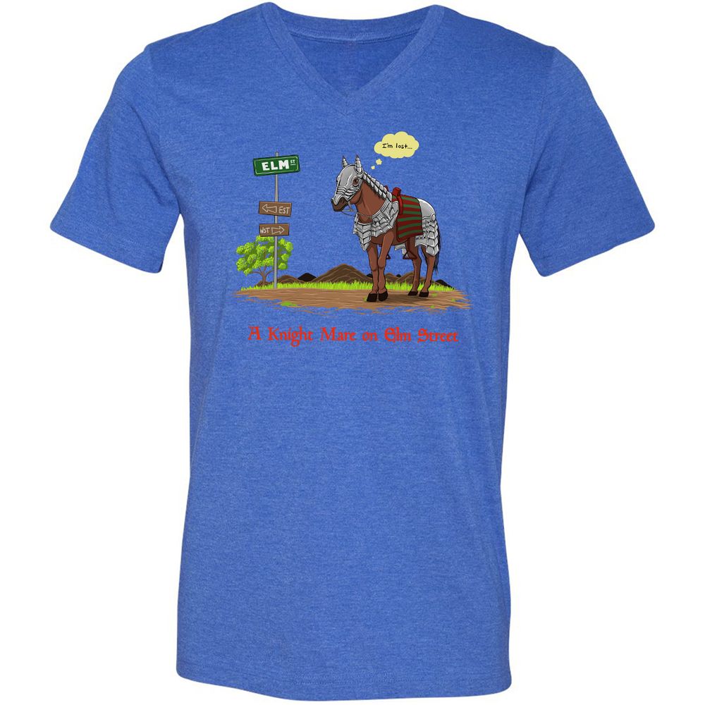 Unisex V-Neck T-Shirt - 84T8RVNV - Heather True Royal - 14