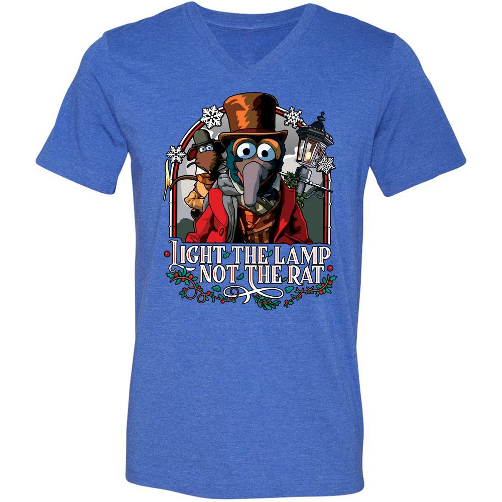 Unisex V-Neck T-Shirt - F2BNUMAW - Heather True Royal - 14