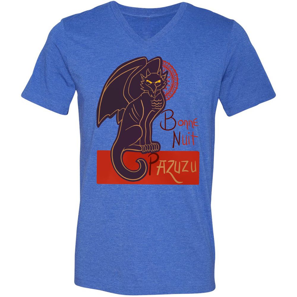 Unisex V-Neck T-Shirt - NJ9ZNWKN - Heather True Royal - 14