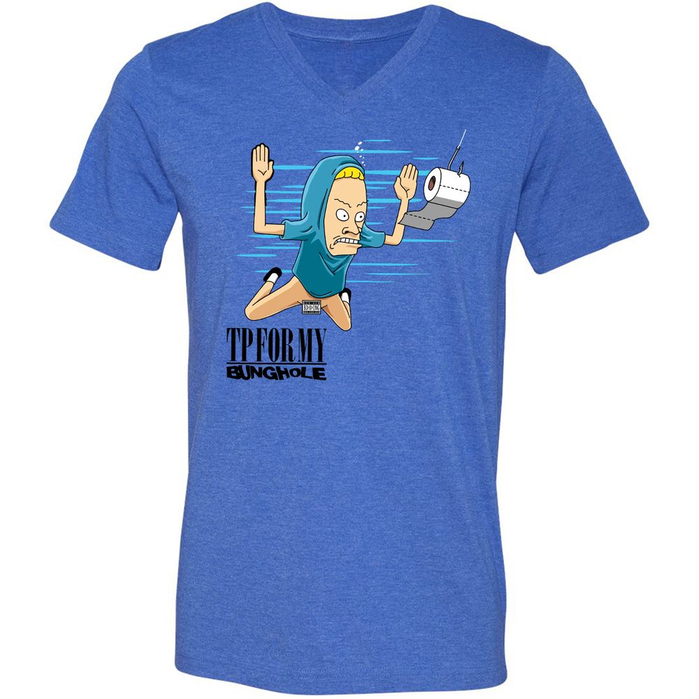 Unisex V-Neck T-Shirt - Q8L2NYLT - Heather True Royal - 14