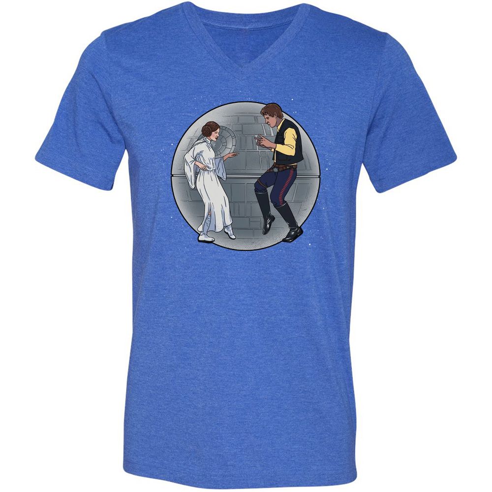 Unisex V-Neck T-Shirt - S5BBF5TG - Heather True Royal - 14