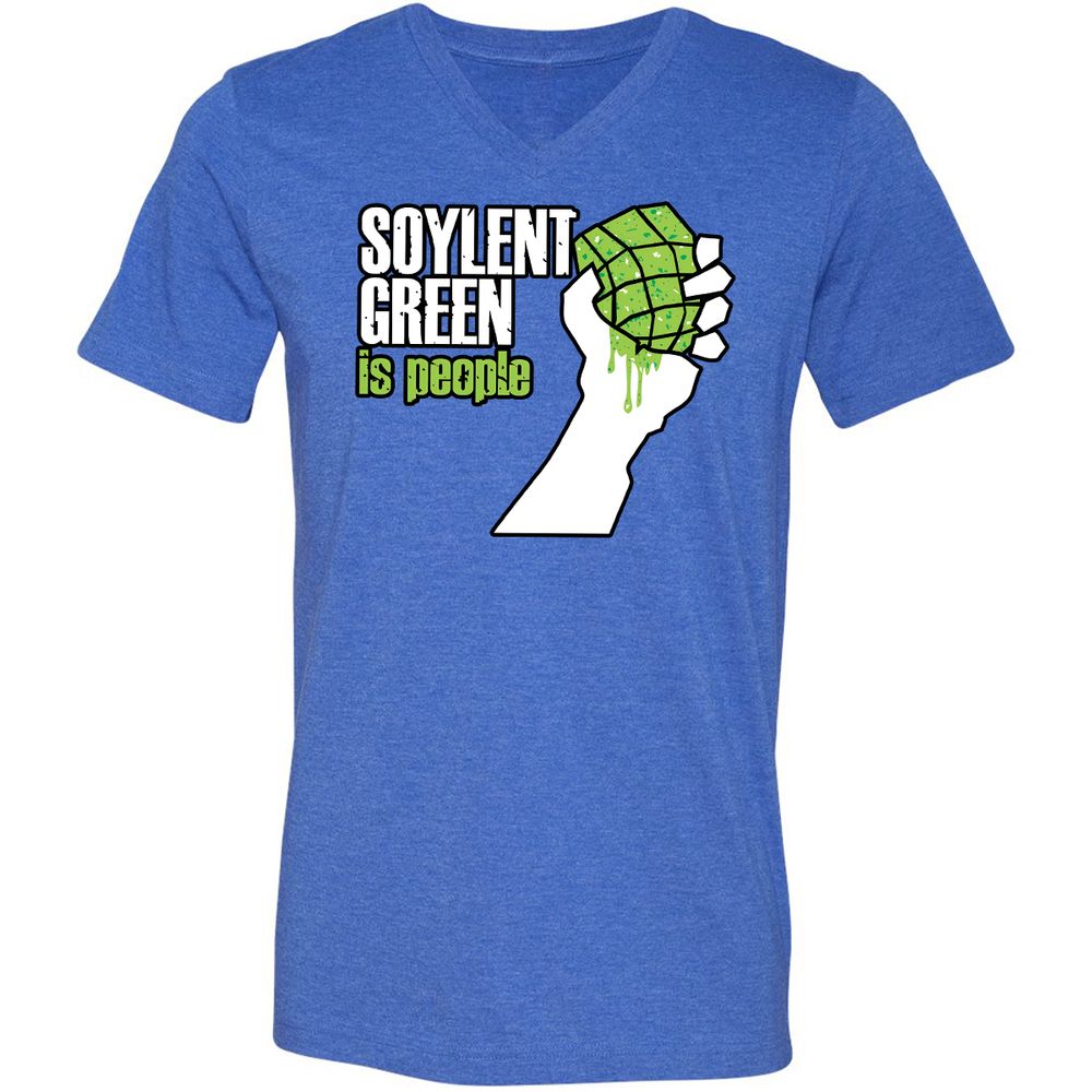 Unisex V-Neck T-Shirt - NYA7ZXCX - Heather True Royal - 14
