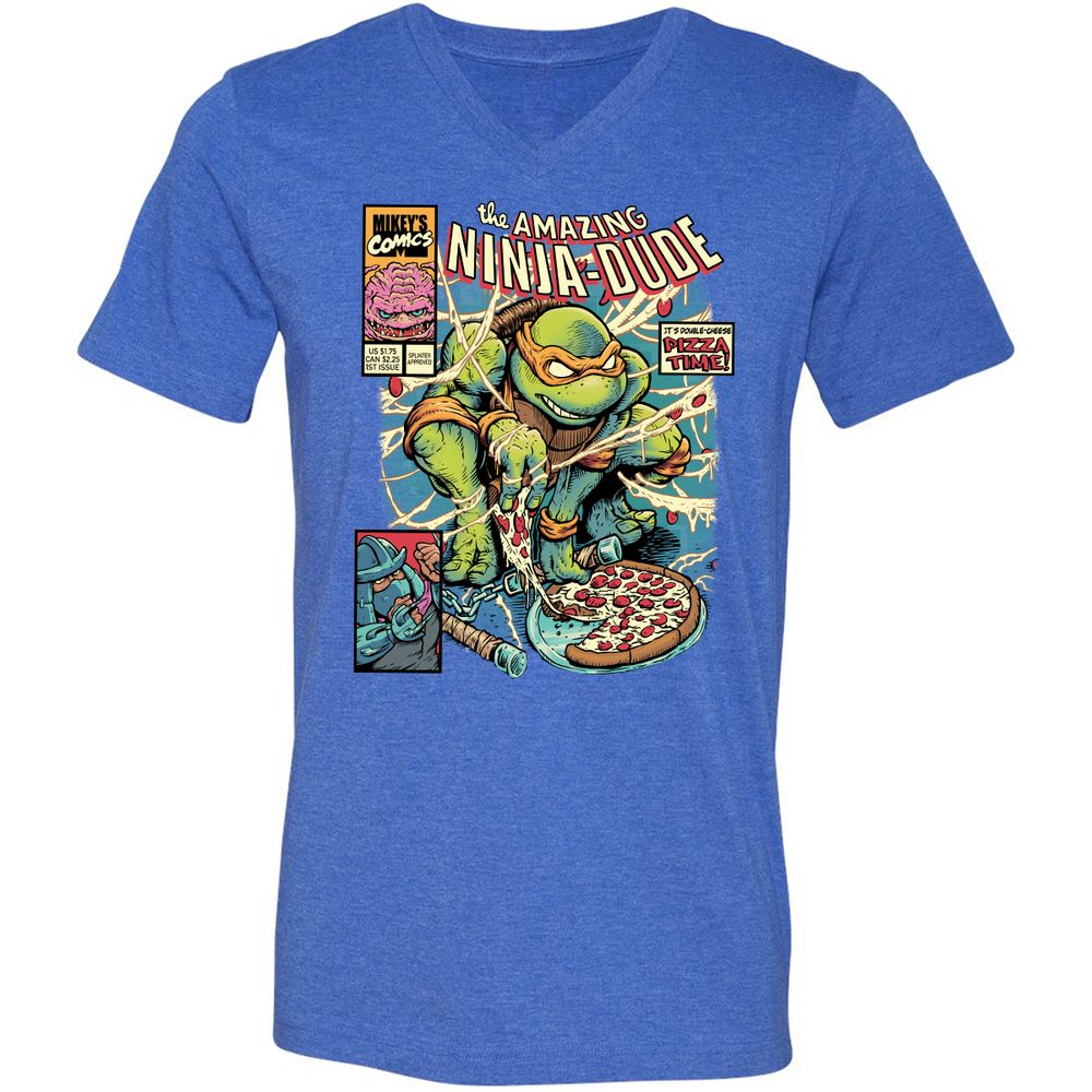 Unisex V-Neck T-Shirt - RDTUAN88 - Heather True Royal - 14