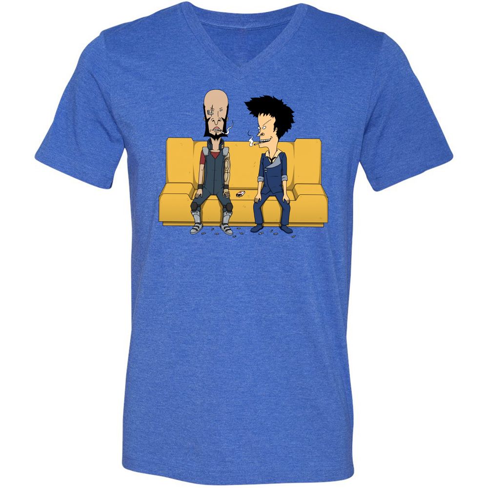Unisex V-Neck T-Shirt - SLL4CKTH - Heather True Royal - 14