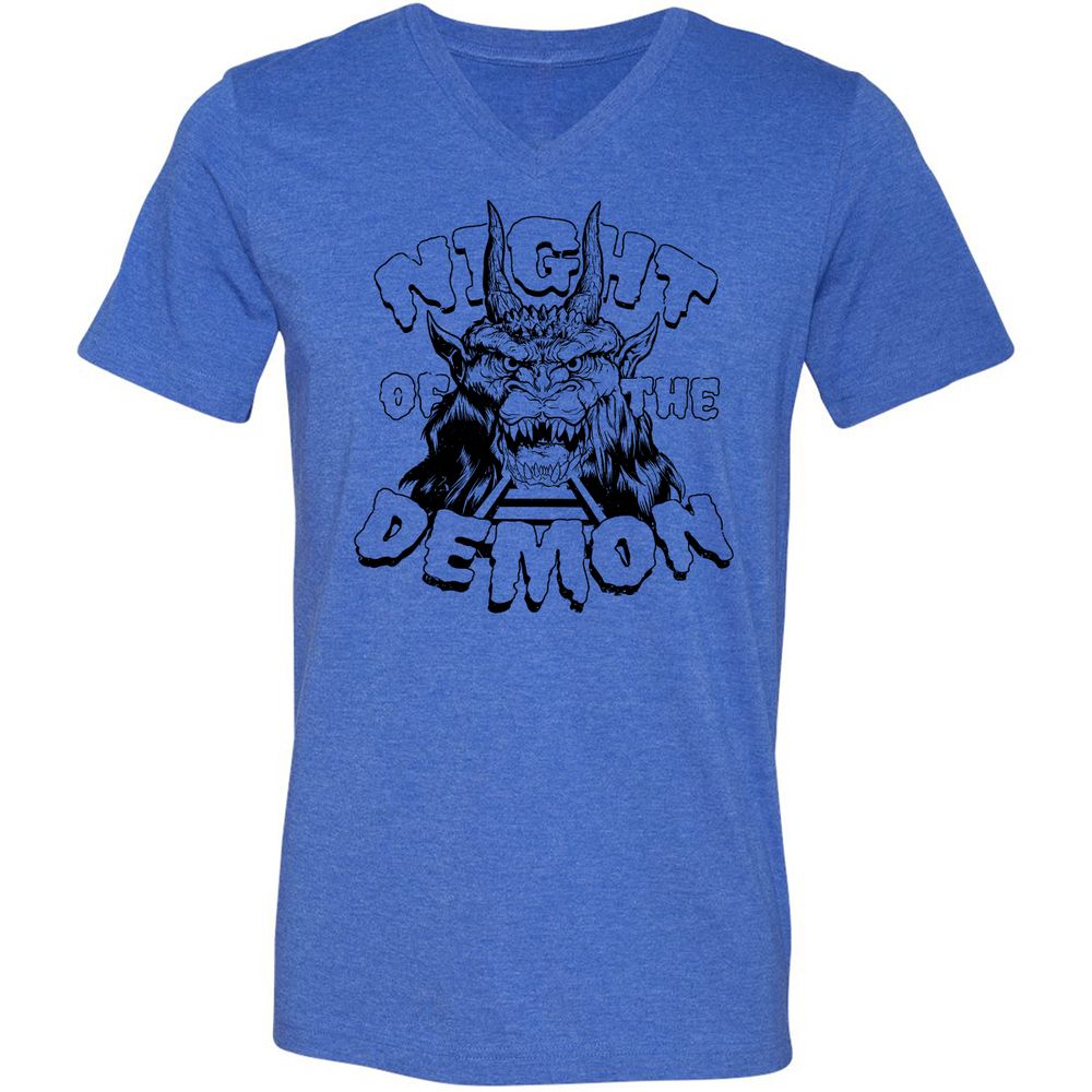 Unisex V-Neck T-Shirt - B6MJF9XZ - Heather True Royal - 14