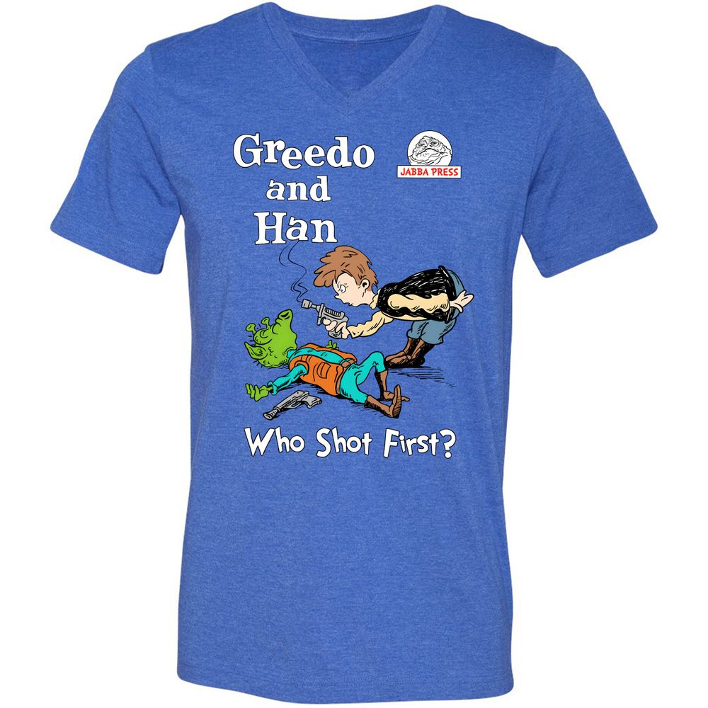 Unisex V-Neck T-Shirt - TGHLAWBE - Heather True Royal - 14