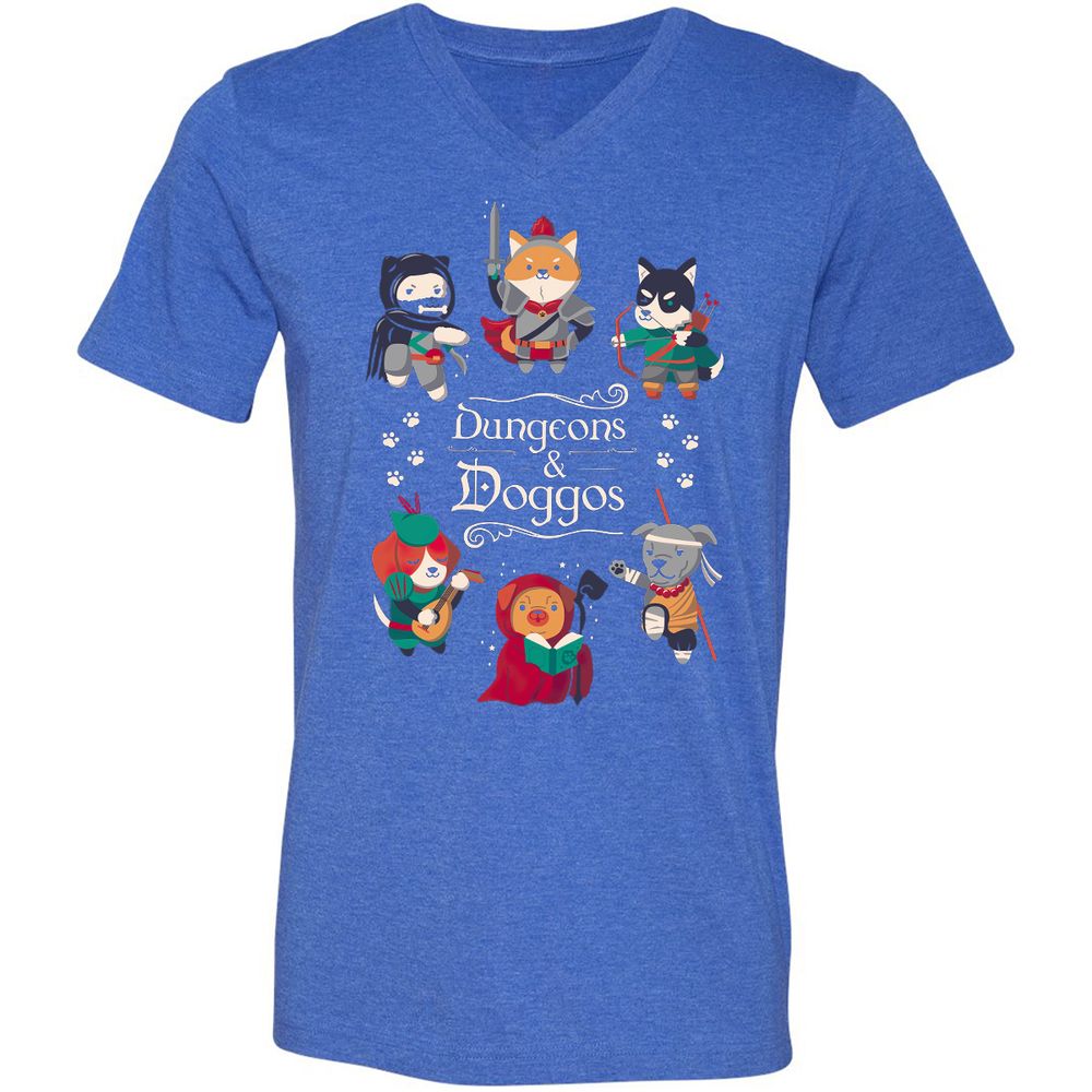 Unisex V-Neck T-Shirt - B15PUEVC - Heather True Royal - 14