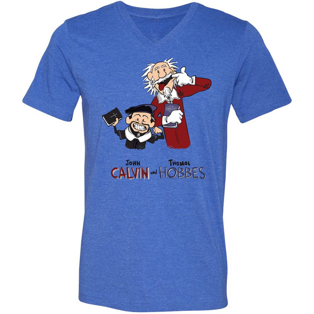 Unisex V-Neck T-Shirt - Y1376KL6 - Heather True Royal - 14