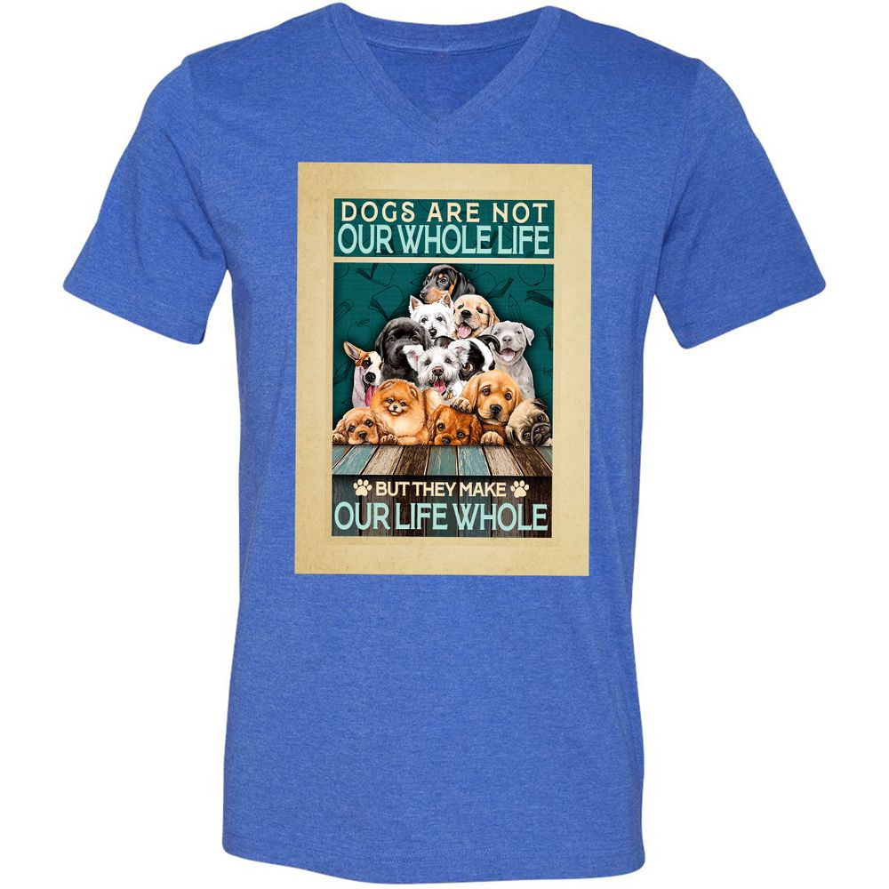 Unisex V-Neck T-Shirt - 33P9UBH8 - Heather True Royal - 14