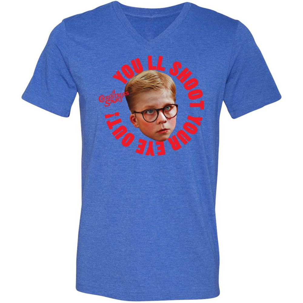 Unisex V-Neck T-Shirt - 43L7JZ89 - Heather True Royal - 14
