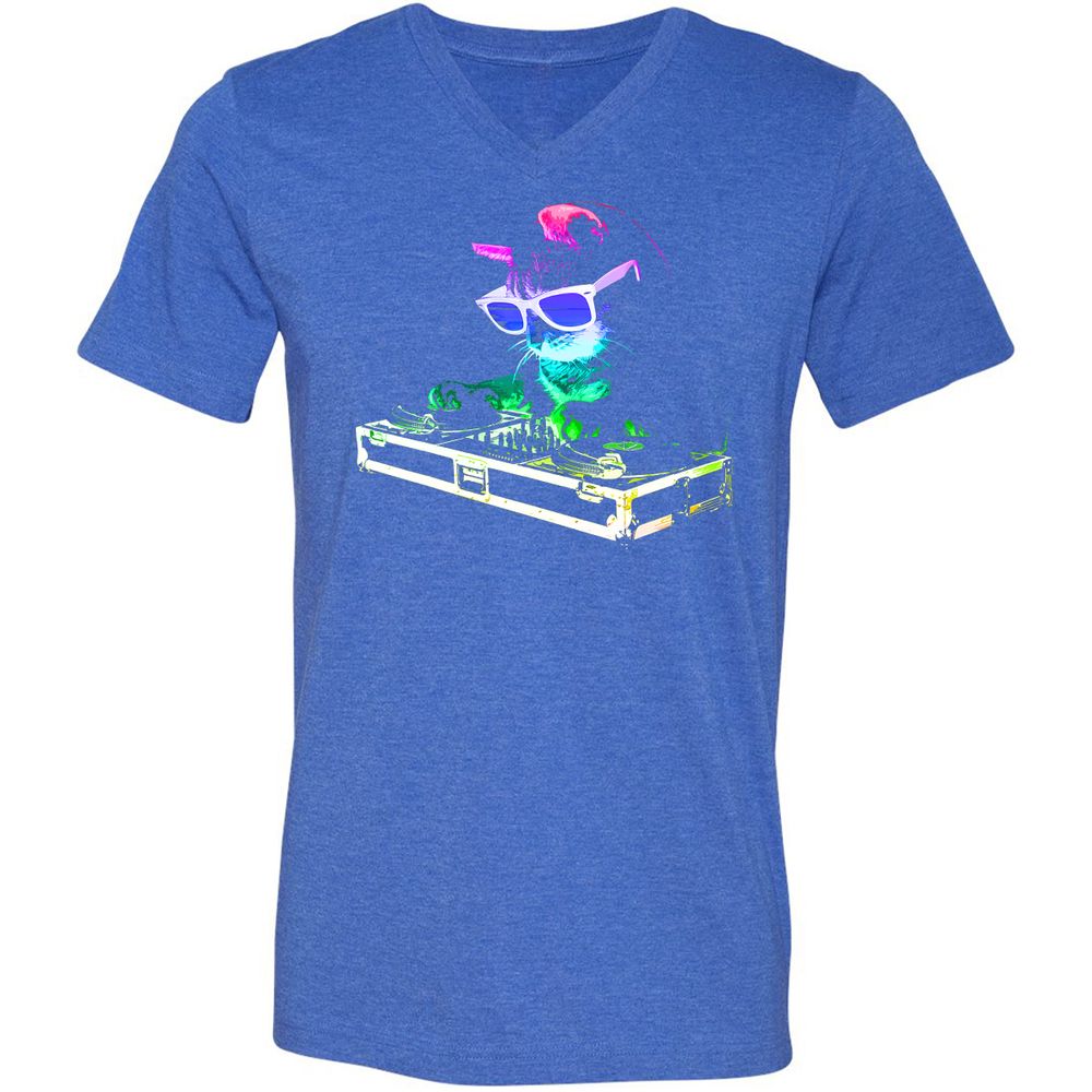 Unisex V-Neck T-Shirt - VY61PJTJ - Heather True Royal - 14