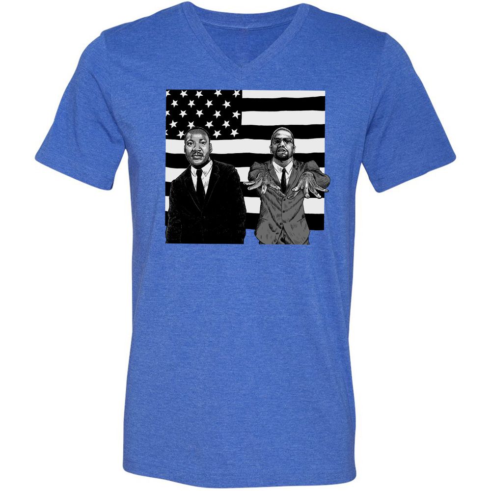 Unisex V-Neck T-Shirt - AVUN24JG - Heather True Royal - 14