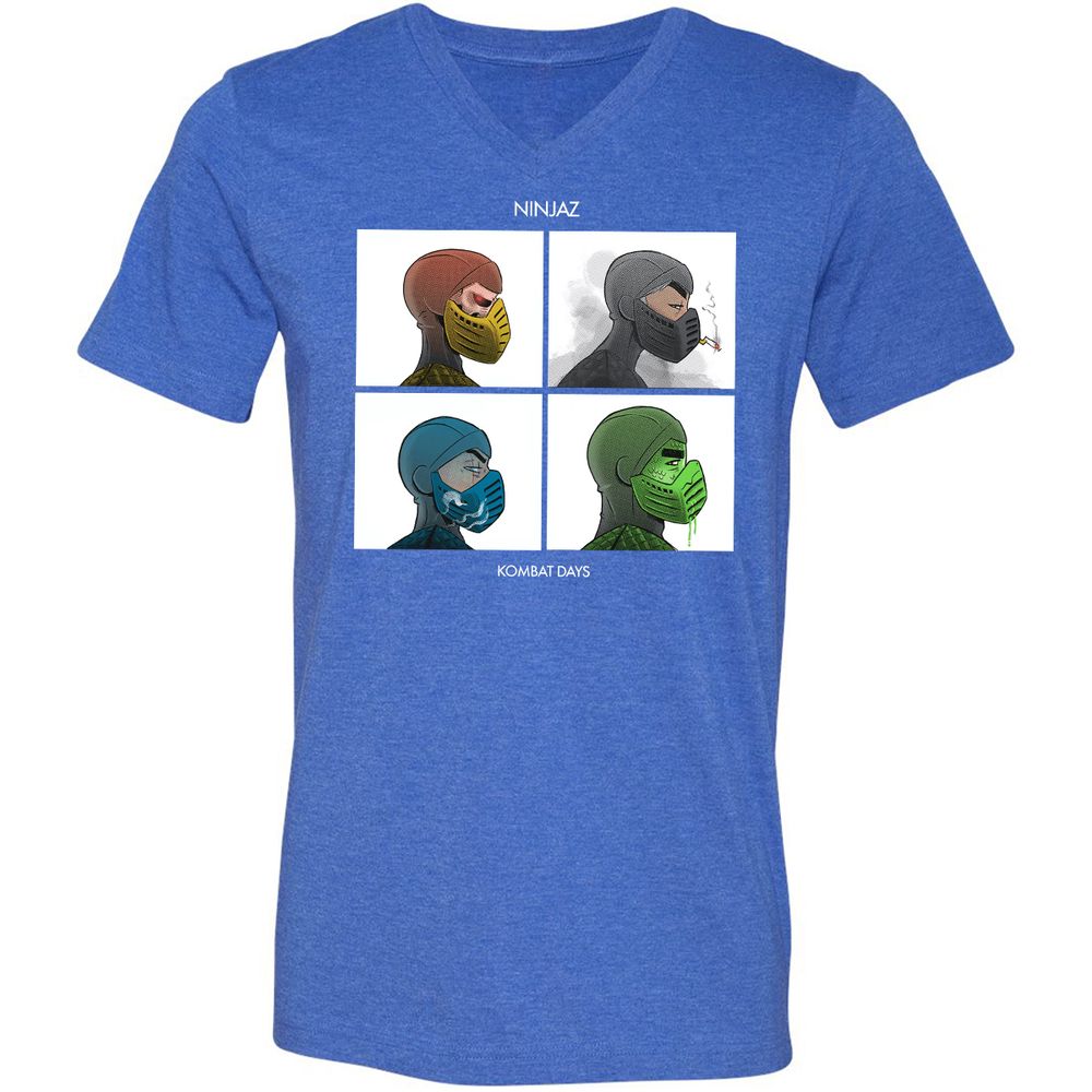 Unisex V-Neck T-Shirt - LQPZ49UY - Heather True Royal - 14