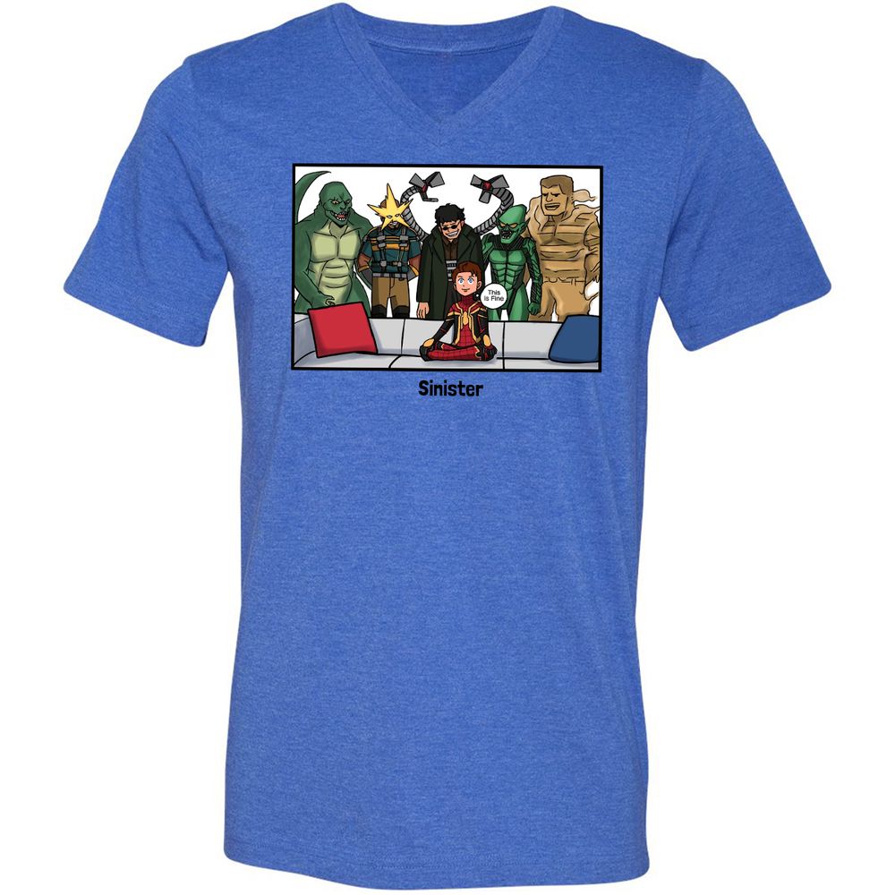 Unisex V-Neck T-Shirt - 31KTPFEJ - Heather True Royal - 14