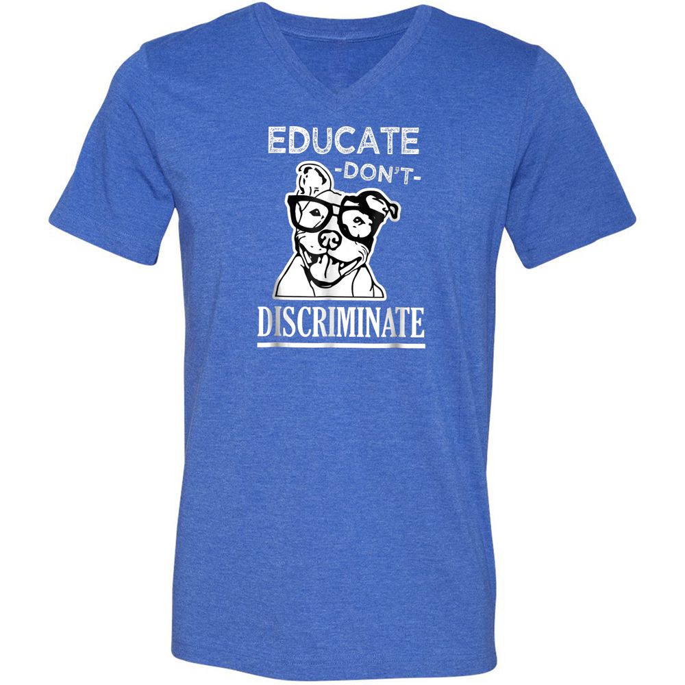 Unisex V-Neck T-Shirt - QQBPR3RC - Heather True Royal - 14