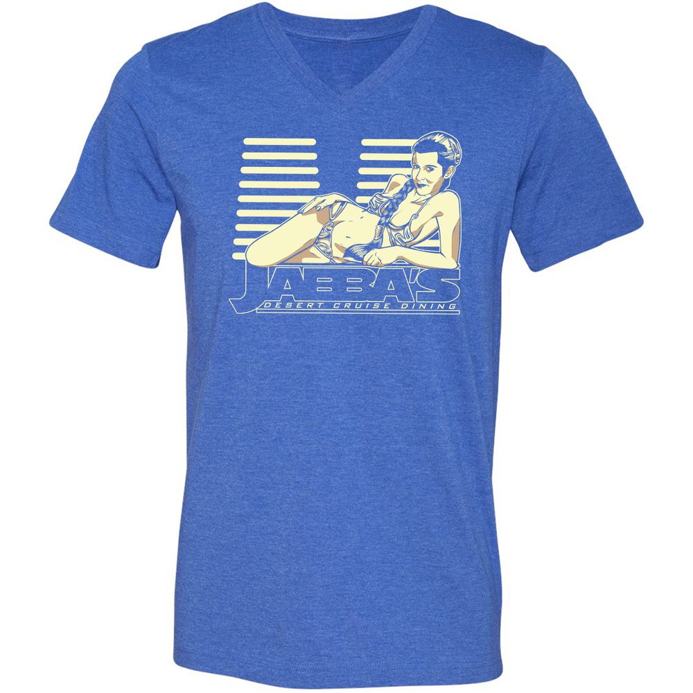 Unisex V-Neck T-Shirt - 9NFWGVYD - Heather True Royal - 14