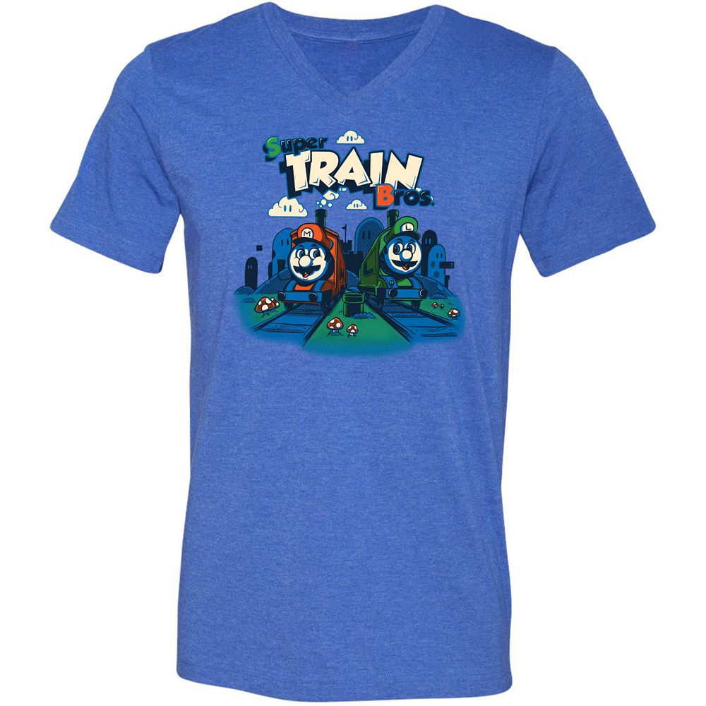 Unisex V-Neck T-Shirt - 3Z8ULW36 - Heather True Royal - 14