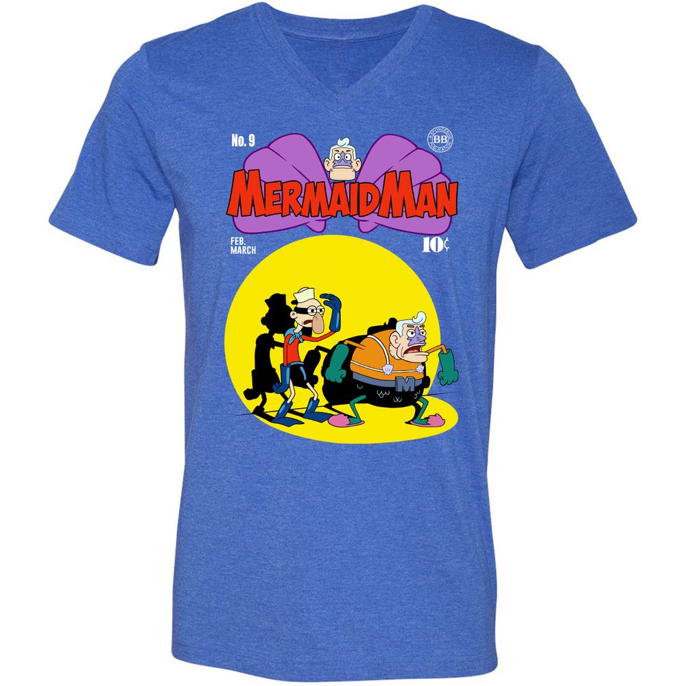 Unisex V-Neck T-Shirt - STCC8KWZ - Heather True Royal - 14