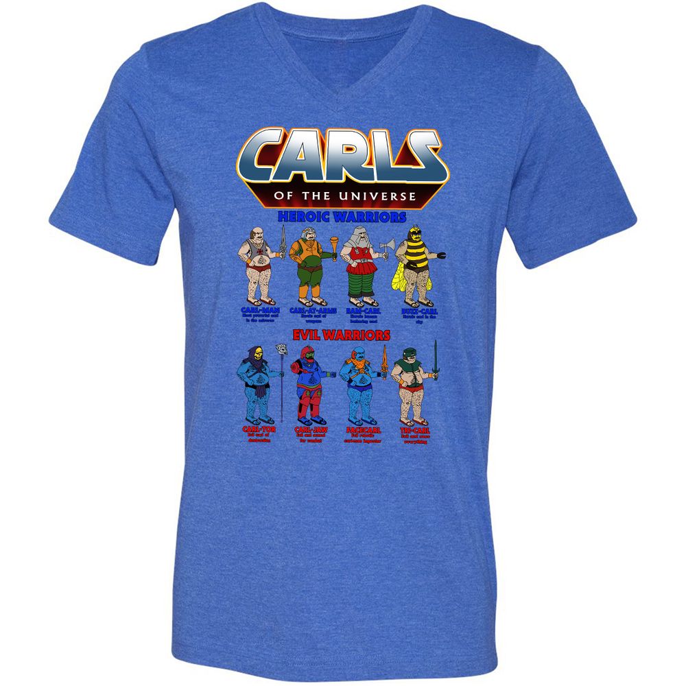 Unisex V-Neck T-Shirt - 62U9GG6F - Heather True Royal - 14