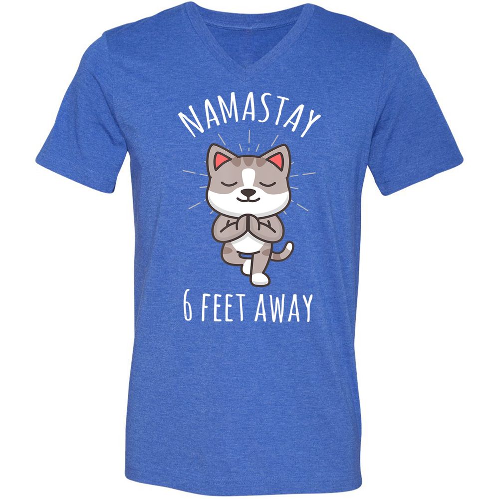 Unisex V-Neck T-Shirt - E3ZS24QX - Heather True Royal - 14