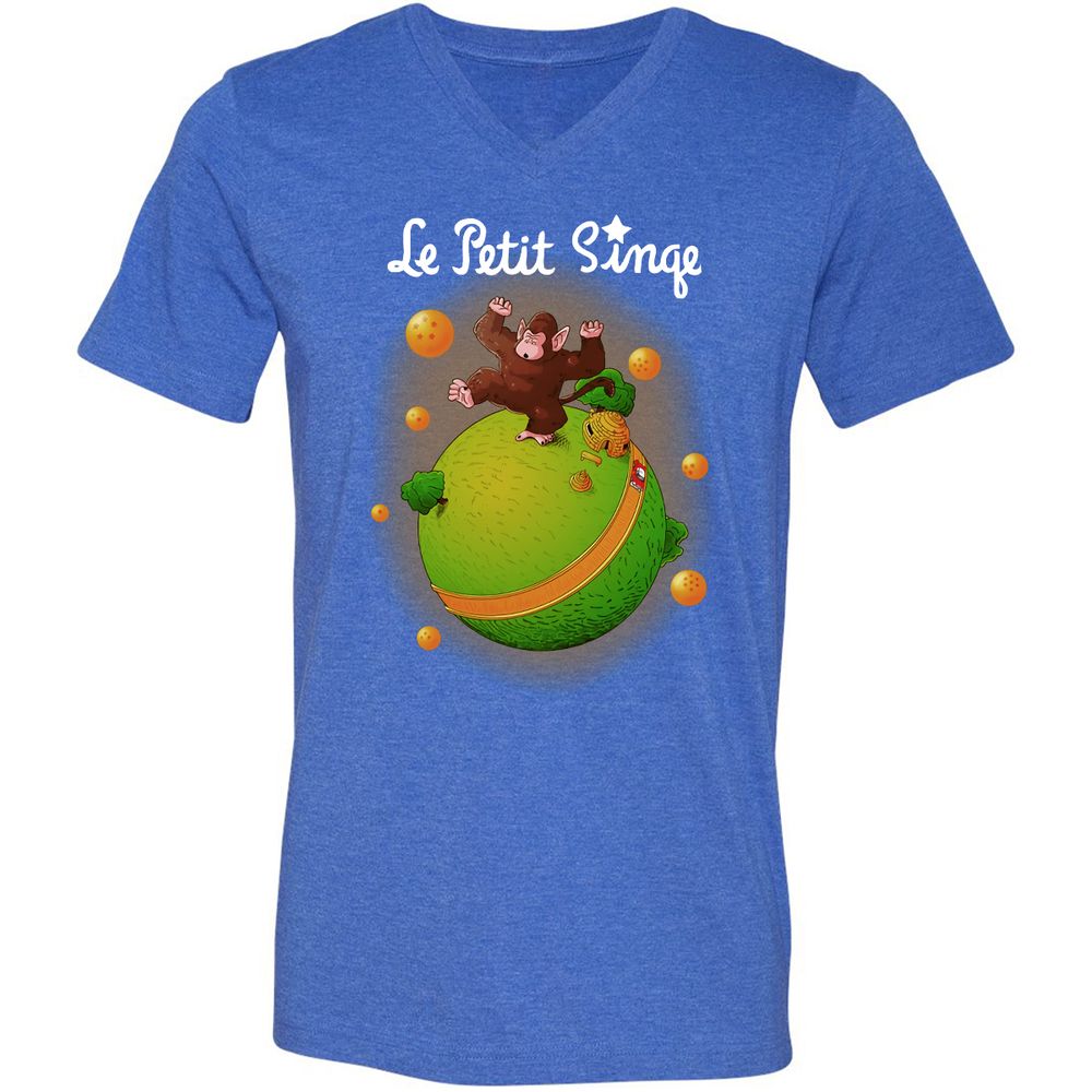 Unisex V-Neck T-Shirt - 8P8RS4TM - Heather True Royal - 14
