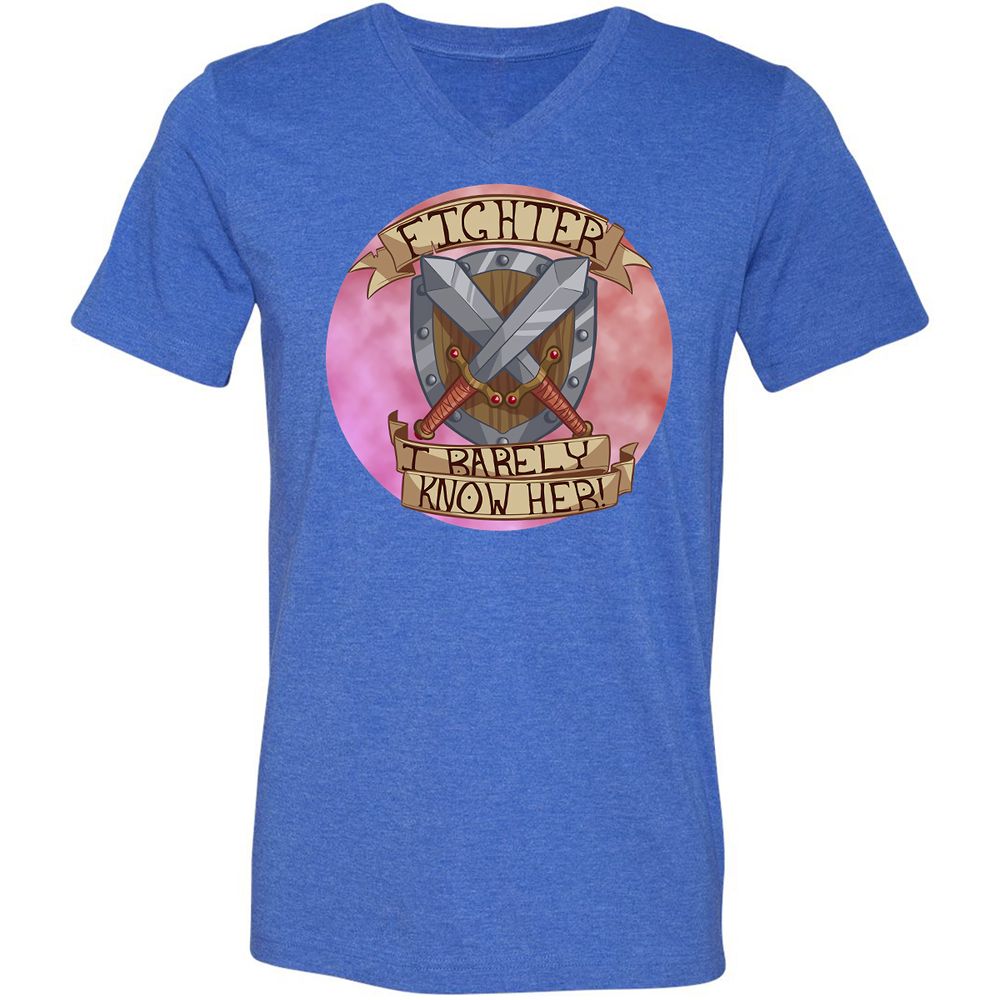 Unisex V-Neck T-Shirt - 51ZQAJCB - Heather True Royal - 14