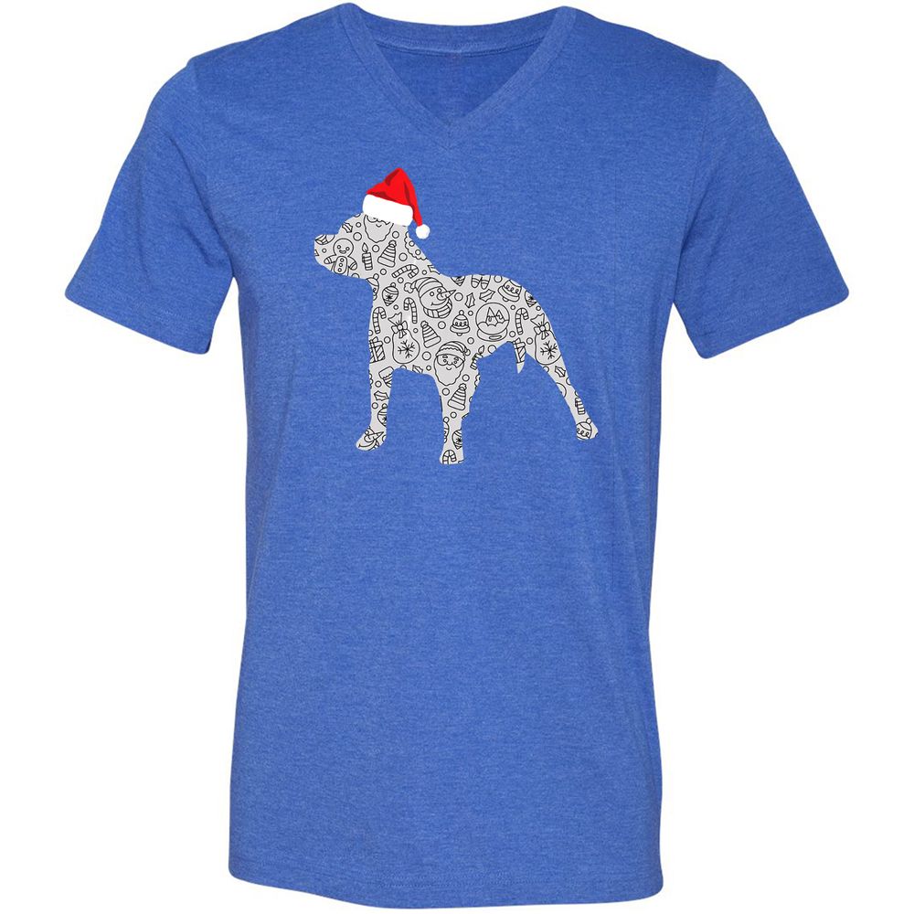 Unisex V-Neck T-Shirt - GM6QHPL8 - Heather True Royal - 14