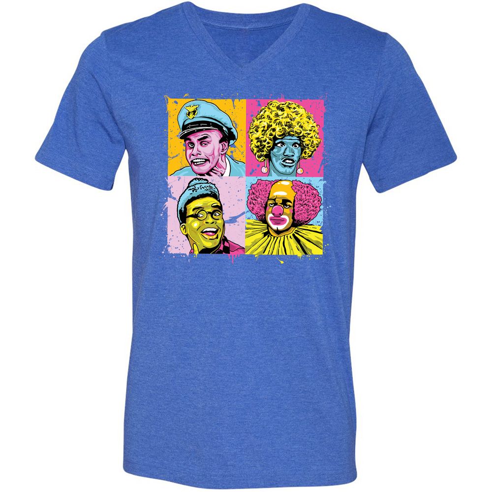 Unisex V-Neck T-Shirt - RRNSPXW5 - Heather True Royal - 14