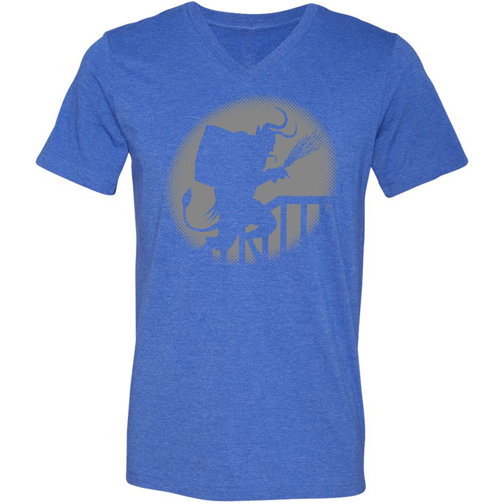 Unisex V-Neck T-Shirt - 4YNB32GQ - Heather True Royal - 14