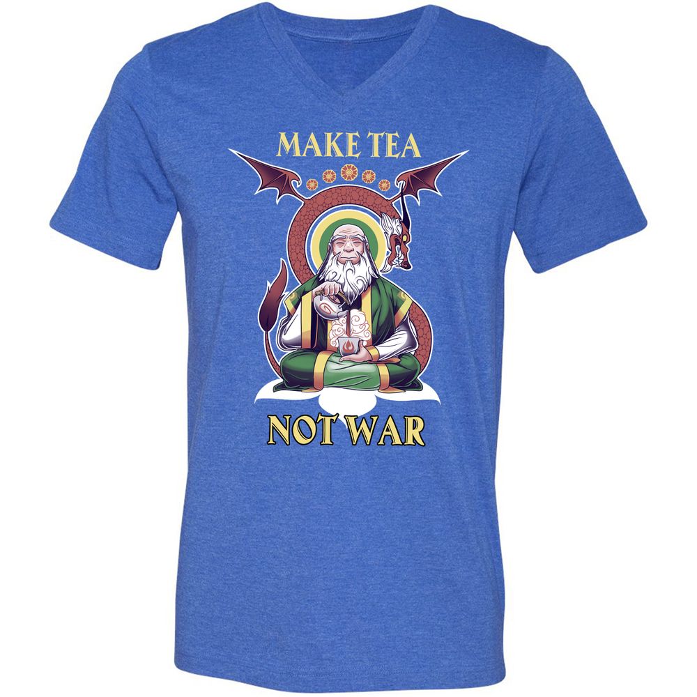 Unisex V-Neck T-Shirt - 859WX3VJ - Heather True Royal - 14